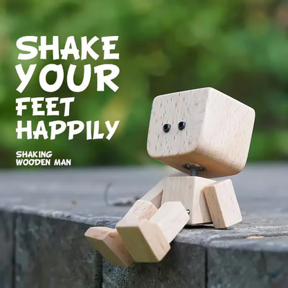 🔥 Up to 50% OFF 🎁 Handmade Charming Shaking Wooden Man Figurine with 12PCS Magnetic Expressions